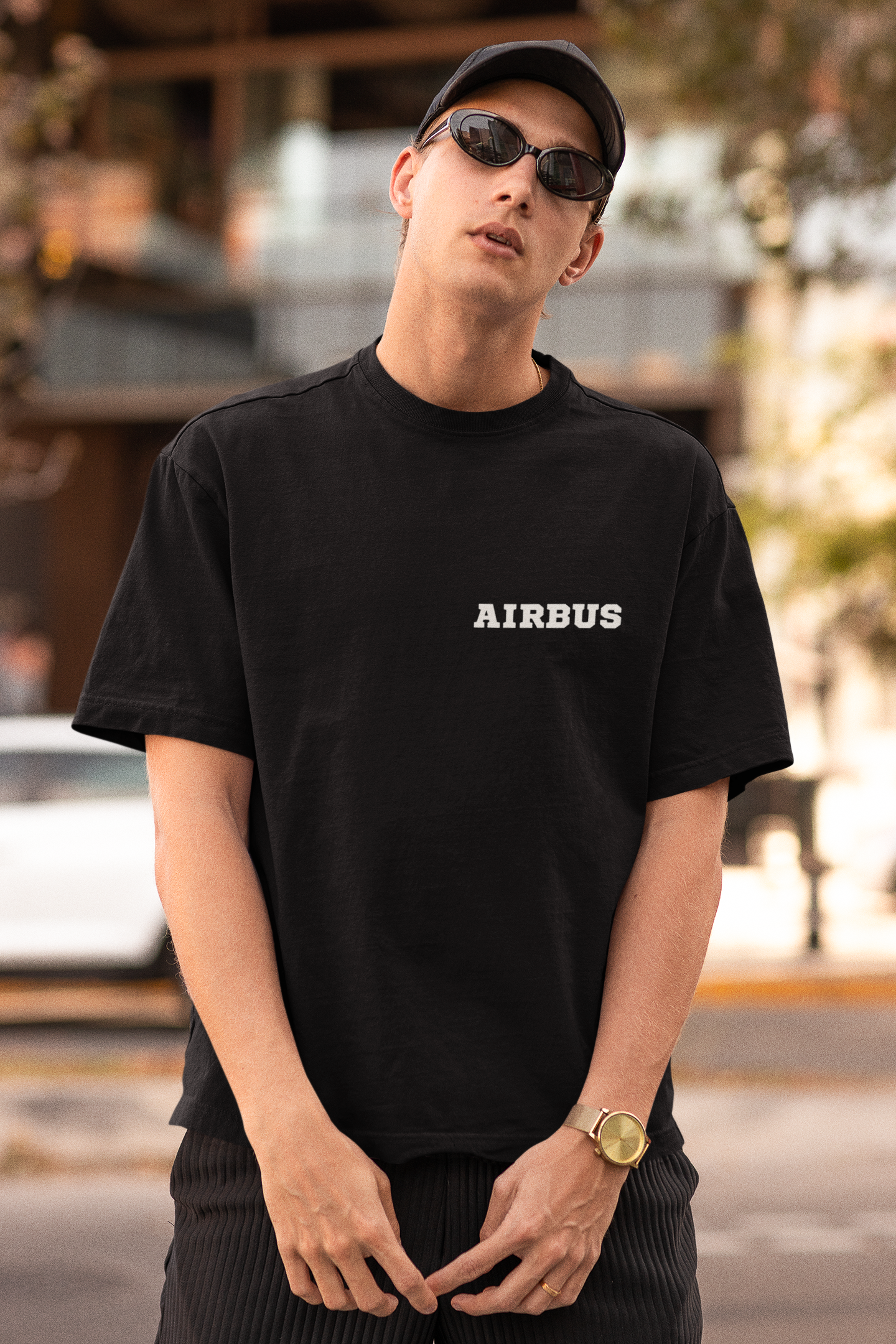 Oversized Airbus A380 graphic T-Shirt