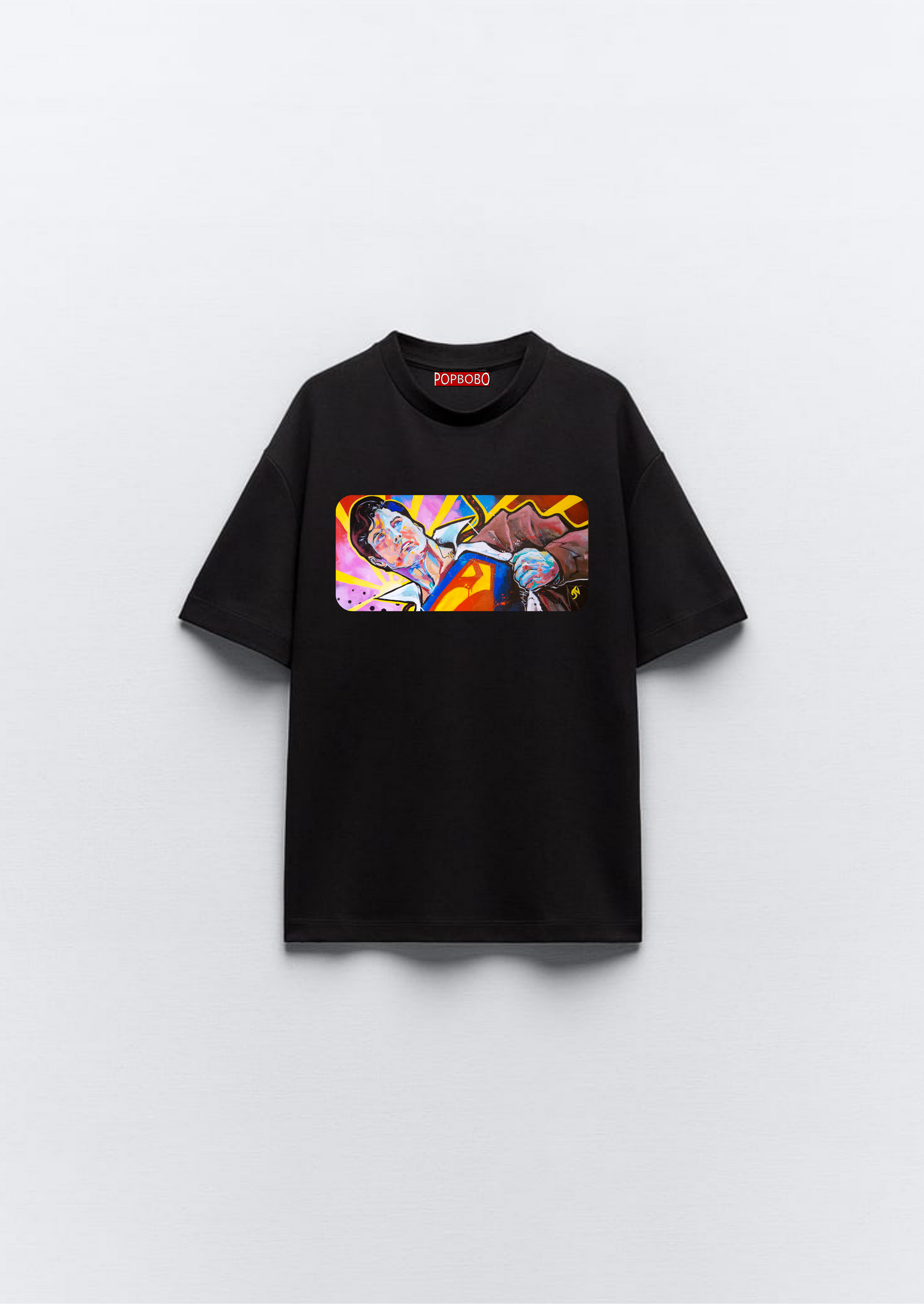 Oversized Superman graffiti T-shirt